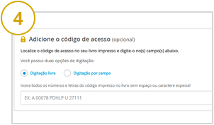 Após finalizar o cadastro, Adicione o código de acesso.